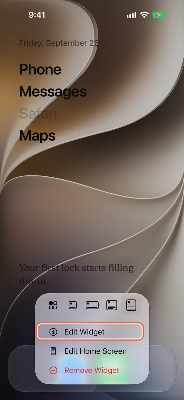 Open Edit Widget