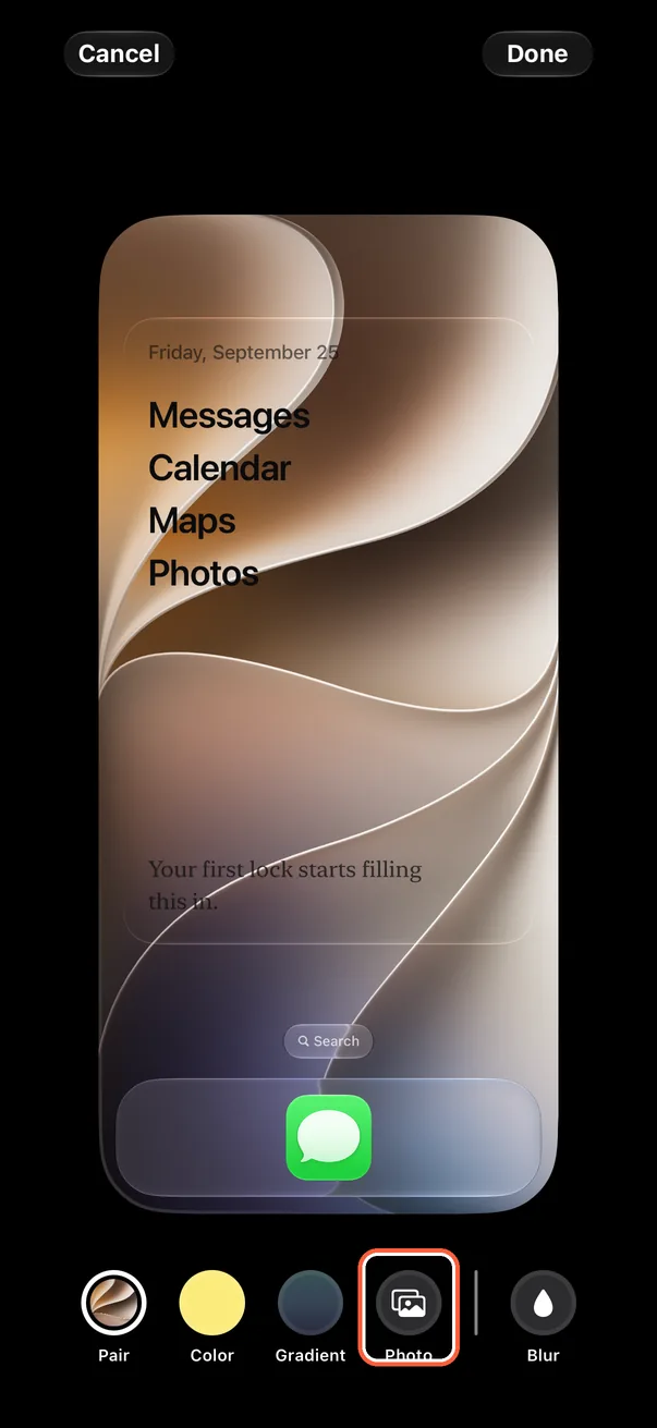 Tap “Photo”