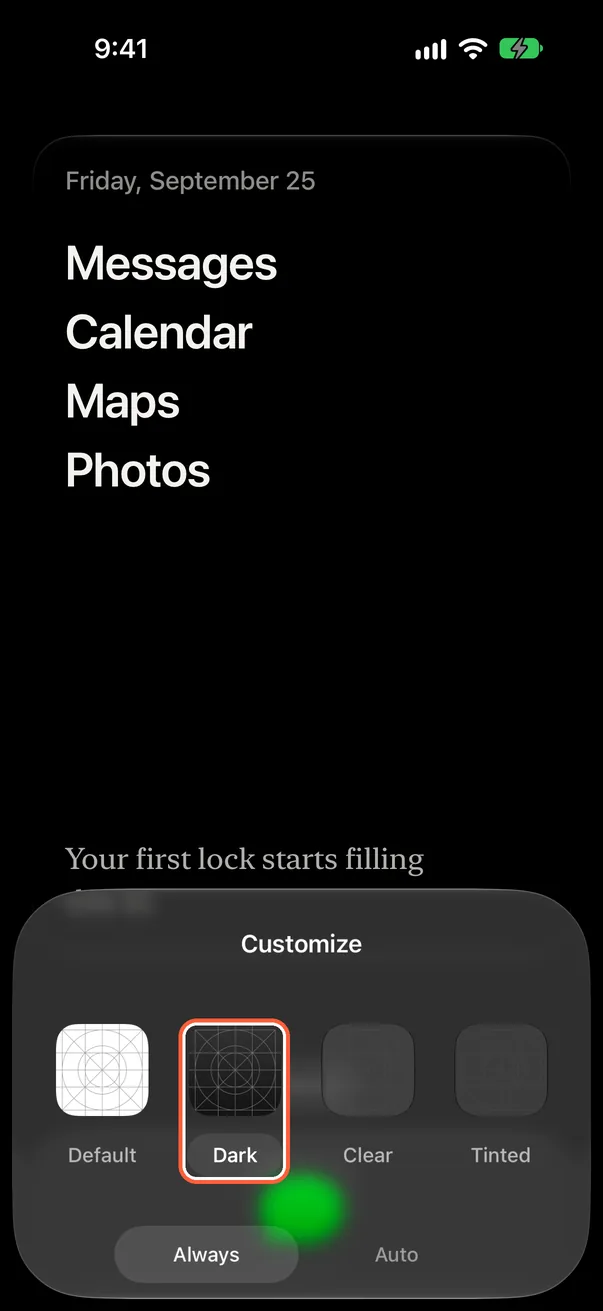 Make the Home Screen dark