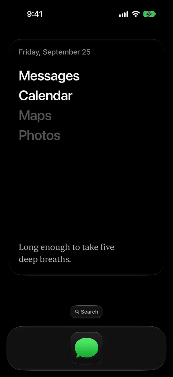 The widget shows the app list too