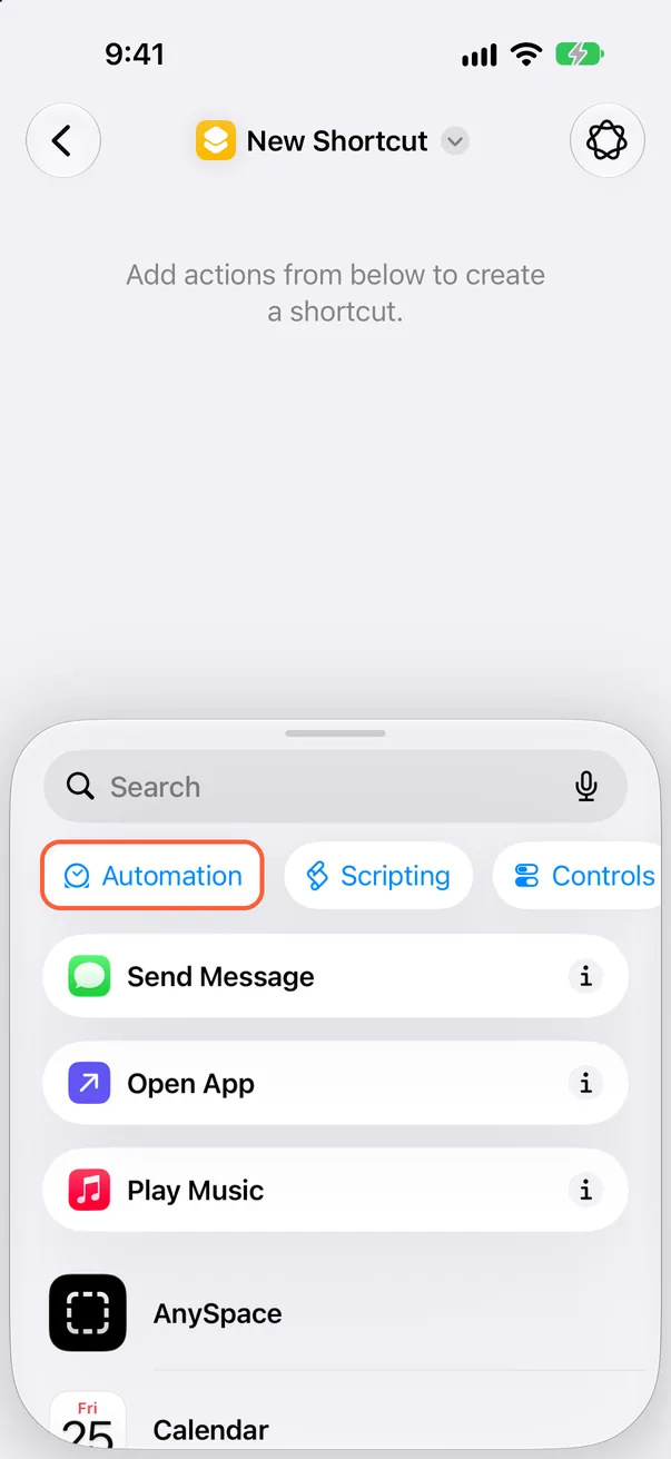 Tap “Automation”