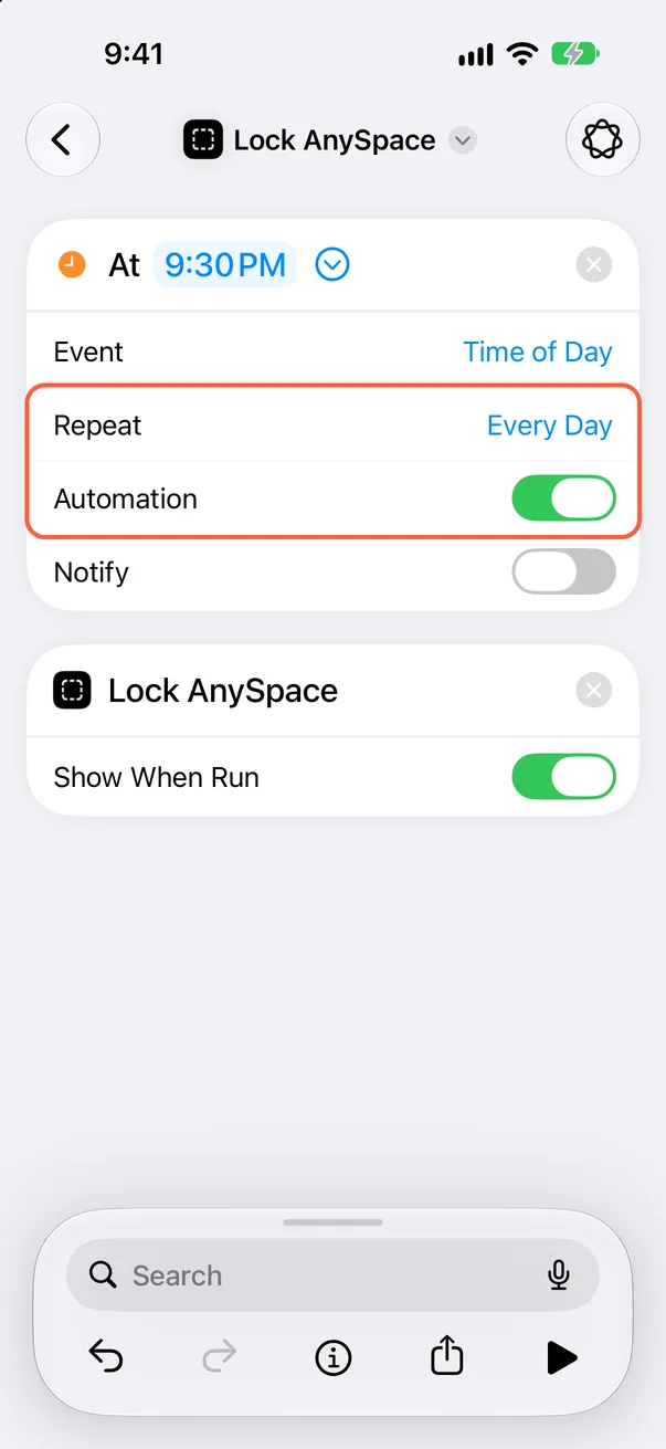 Check Repeat and Automation