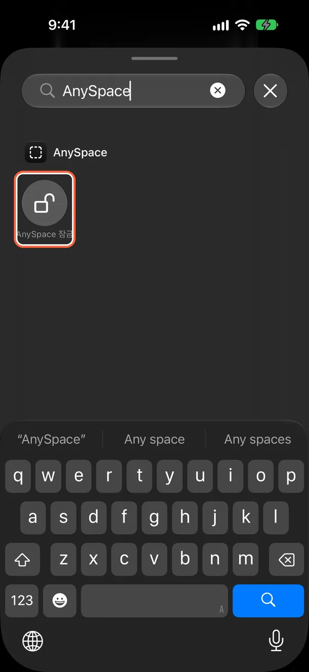 AnySpace 잠금 고르기